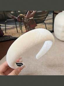 1件装时尚天鹅绒宽檐发箍，2025新款秋冬复古优雅发饰 - 彩色 - 查看 8