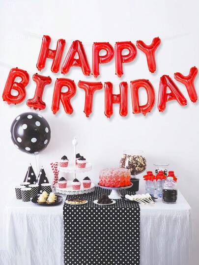 "HAPPY BIRTHDAY" Letter Mylar Balloons, 2pcs Connected Birthday Letter Balloons, Christmas