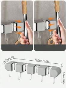 1 قطعة علاقة مسح للحمام، خطاف تعليق بدون ثقب، خطاف قوي للتعليق، مناسب للحمام وغرفة المعيشة والنوم، يمكن تعليق المساحات والخرق والمكانس وغيرها