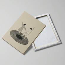 1幅复古留声机情侣跳舞帆布海报（带框/不带框），音乐主题酒吧墙面艺术印刷品，简约美学装饰画，复古风格，适合音乐爱好者、宿舍、客厅、卧室、现代家居装饰 - 彩色 - 查看 5