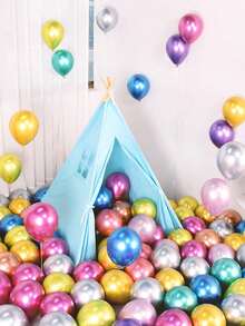 10PCS 5 Inch High Quality Chrome Metal Latex Balloons Including Metallic Red Purple Pink Gold Green Rose Gold Silver Blue Multiple Colors Optional Suitable For Wedding Birthday Party Decoration The Balloon Material Is Thick And Durable Not Easy To Break Full And Shapely After Inflation With Bright Metallic Luster Various Bright Colors Meet The Matching Needs Of Different Scenarios Wedding Decoration Adds Romantic Atmosphere Birthday Party Decoration Enhances Joyful Vibe Suitable For Both Indoor Venues And Outdoor Scenarios Practical Decorative Balloons Creating Eye-Catching Visual Effects For Various Celebration Activities - Light Blue - View 4