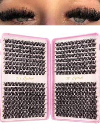 384 piezas de pestañas individuales de 10-14 mm para extensiones de pestañas DIY, racimos de pestañas para crear ojos de gato, ojos de muñeca y estilos naturales, sets de extensión de pestañas, productos de extensión de pestañas, sets de racimos de pestañas, rizadores de pestañas, sets de racimos de pestañas, pestañas postizas en racimos, sets de extensión de pestañas DIY