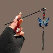 2025 New Butterfly Tassel Hair Clip, Elegant Retro Style Hair Accessory, Delicate Hair Decoration For Bun Hairstyle, Bun Extension, Pins For Hair, Head Accessories, Hair Accessories For Women - Multicolor - View 7