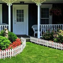 3pcs White Plastic Garden Fence - Durable Anti-Digging Decorative Fence, Suitable For Patio, Yard And Outdoor Space, Lightweight And Easy To Install, Great For Defining Cats/Dogs Activity Area, Outdoor Decorative Fencing | Classic White Pickets | Lightweight Structure, Outdoor Fence - White - View 3
