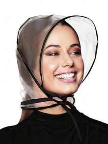 6 Pieces Rain Bonnet With Visor Clear Waterproof Rain Scarf Protect Hairstyle Plastic Rain Hats For Women