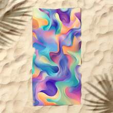 1pc Large Quick-Dry Beach Towel - Lightweight Microfiber Bath Towel With Pastel Colors Pink, Blue, Purple, Orange, Yellow, Green, Red, Black, White, Beige, Brown, - Soft Fabric Pool, Travel, Camping, Spa - Summer - White - View 7