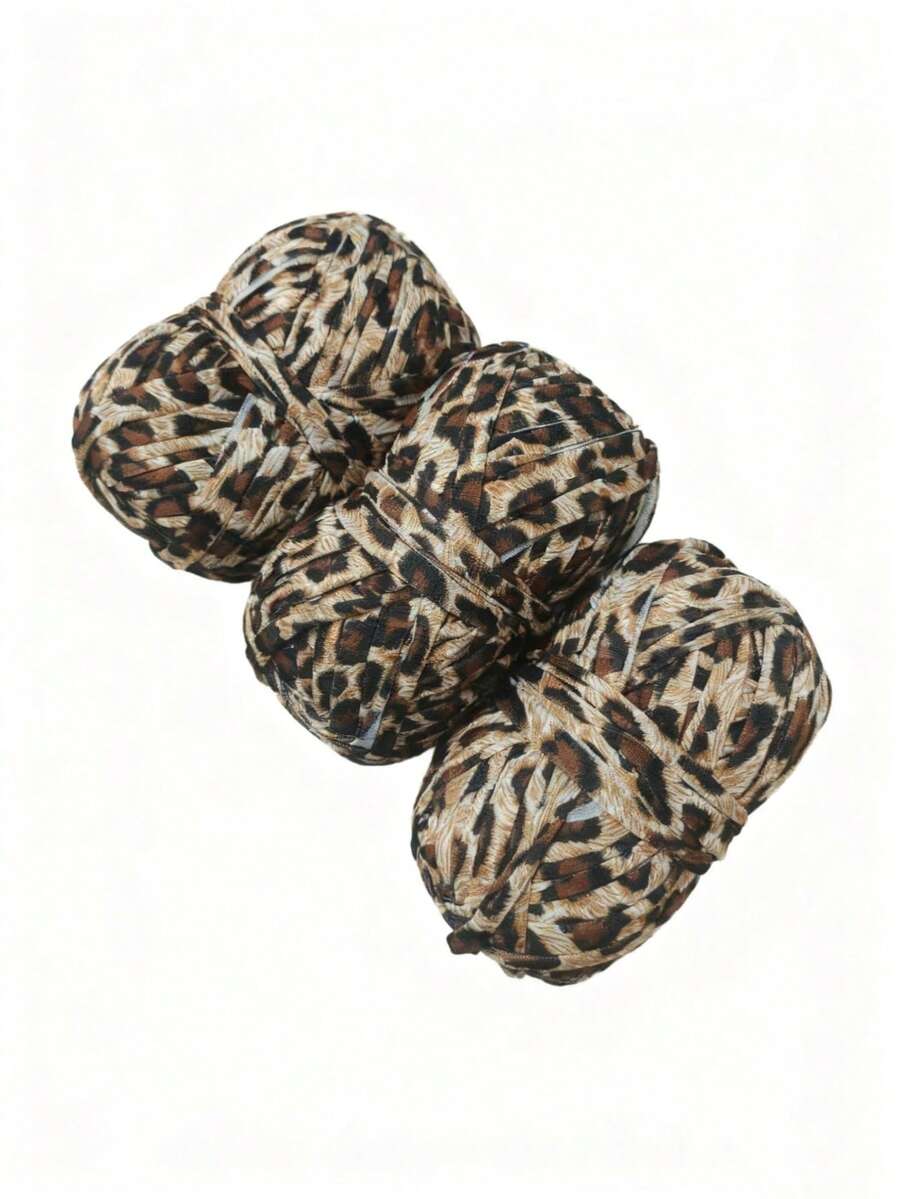 Polyester Ribbon Yarn Bundle, 300g Pack Of 3, Multi-Color Variegated Self-Striping Ombre - For DIY Crochet Slippers, Bags, Storage Baskets Crafting - Multicolor - View 1