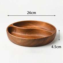 South American Walnut Wood Fruit Bowl, Round Solid Wood Nut, Snack, Fruit, Salad Bowl, Rosewood Tray - Multicolor - View 7