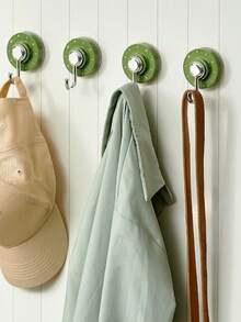 1个旋转吸盘挂钩，强力真空吸附，无痕设计，适用于冰箱、木门、瓷砖表面，无需钻孔即可粘贴，旋转吸盘挂钩，真空粘贴式承重挂钩，适用于厨房、浴室、浴室墙面毛巾架、浴室挂钩、厨房挂钩、卧室挂钩 - 彩色 - 查看 10