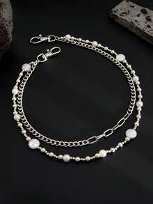 1件装男女通用裤链，嘻哈珍珠拼接裤链，牛仔裤挂链，男女通用裤链 - 彩色 - 查看 9