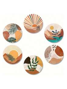 12个装木质隔热杯垫，保护桌面，适用于咖啡馆、办公室、厨房和餐厅，是完美的生日礼物。隔热餐垫保护桌面，厨房隔热垫，家用厨房餐具隔热垫。 - 彩色 - 查看 6