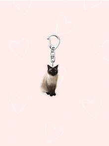 1pc 2D Acrylic Cute Tuxedo Cat Keychain - Durable High Quality Acrylic Bag Charm, Cow Cat, Ragdoll Cat, Golden Shaded Cat, Chinchilla Cat, Siamese Cat, Orange Cat Design, Pet Gift, Cat Wallet, Everyday Carry, Animal Necklace - Multicolor - View 6