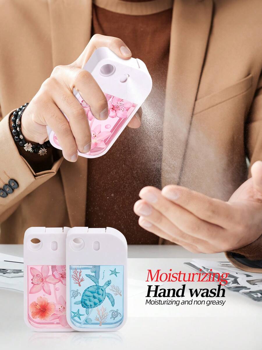 1瓶50毫升多香型免洗洗手液，含玻尿酸泡沫洗手液，香氛喷雾洗手液，便携式旅行洗手液 - 彩色 - 查看 1