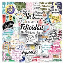 50pcs Motivational Stickers, Letter Stickers, Encouragement Stickers, Affirmation Stickers, Spanish Stickers, Cartoon Stickers, Waterproof Vinyl Stickers, Suitable For Water Bottles, Tumblers, Guitars, Luggage, Phones, Phone Cases, Laptops, Skateboards, Gifts - Multicolor - View 1