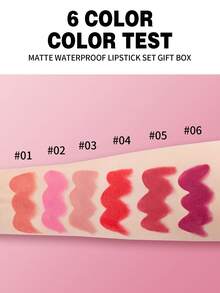 HANDAIYAN 6pcs Matte Velvet Lipstick Set, Natural Long-Lasting Color, Suitable For Outdoor Travel, Parties, Halloween, Christmas, Autumn/Winter, 3.5g*6pcs, Face Makeup, Cosmetics For Women, Ideal For Y2K Fashion, Birthday/Valentine's Day/Mother's Day Gift, Essential For Celebration Parties, Best Color Selection - 彩色 - 查看 4