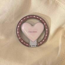 1个INS风彩色爱心磁吸手机支架，可折叠金属支架，便携式桌面支架，精致美观，兼容多种磁吸手机壳，兼容苹果、荣耀、vivo、OPPO等品牌手机，兼容、安卓手机，生日礼物，送给家人、朋友的理想之选，生日推拉式手机支架，手机配件