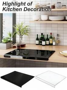 لوح تقطيع أكريليك للمطبخ، لوح تقطيع أسود للمطبخ، لوح تقطيع كبير شفاف، لوح تقطيع لسطح المطبخ، لوح تقطيع للخضروات والفواكه، لوح تقطيع شفاف، حصيرة تقطيع الطعام، واقي طاولة - متعدد الألوان - مشاهدة 6