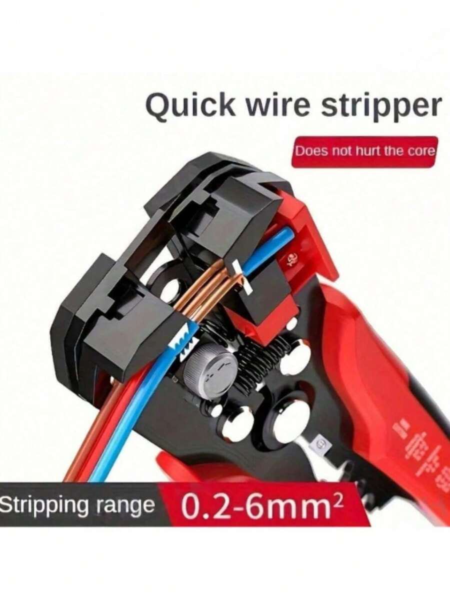 Multifunctional Automatic Wire Stripper, Suitable For Professional Electricians, Stripping Range 0.2-6mm², Ergonomic Anti-Slip Design, Quickly Strips And Cuts Wires. Applicable For Electrical Work, Home Appliance Repair, Home Decoration, Automotive Maintenance And Shipbuilding Maintenance. - Multicolor - View 1