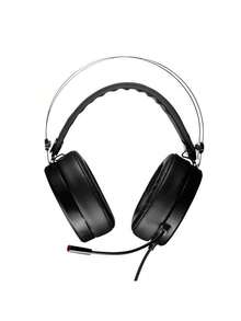 Auriculares para juegos Lenovo Legion Y360: sonido envolvente inmersivo, auriculares de espuma viscoelástica livianos, diadema ajustable, conexión de baja latencia, auriculares versátiles para juegos y uso en la oficina, con cable gris.