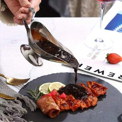 1pc, Stainless Steel Sauce/Dip Cup, Suitable For Salad Dressings/Sauces/Ketchup. Lightweight And Durable, Perfect For Use In Home Kitchens/Western Restaurants As A Condiment Container. Sauce Cup For Kitchen Use. Salad Sauce/Meat Sauce Dispensing Pot. Multi-Purpose Utensil!