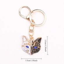 Retro Cute Fox Imitation Diamond Keychain, Daily Wear Personalized Accessories Men's And Women's Pendants - A - 查看 4