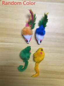 51pcs New Set Combination 4/6/10-Piece Soft Plush Mouse Cat Toy - Interactive Entertainment And Exercise, Suitable For All Ages, Lightweight, Multiple Colors And Styles, With Red Nose And Tail, Indoor Cat Toy