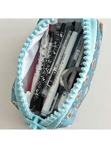 1pc Cartoon Plush Pencil Case, Cute Caterpillar Soft Plush Unicorn Stress Relief, Student Stationery Organizer Cosmetic Bag Pencil Box - Pencil Case - View 5