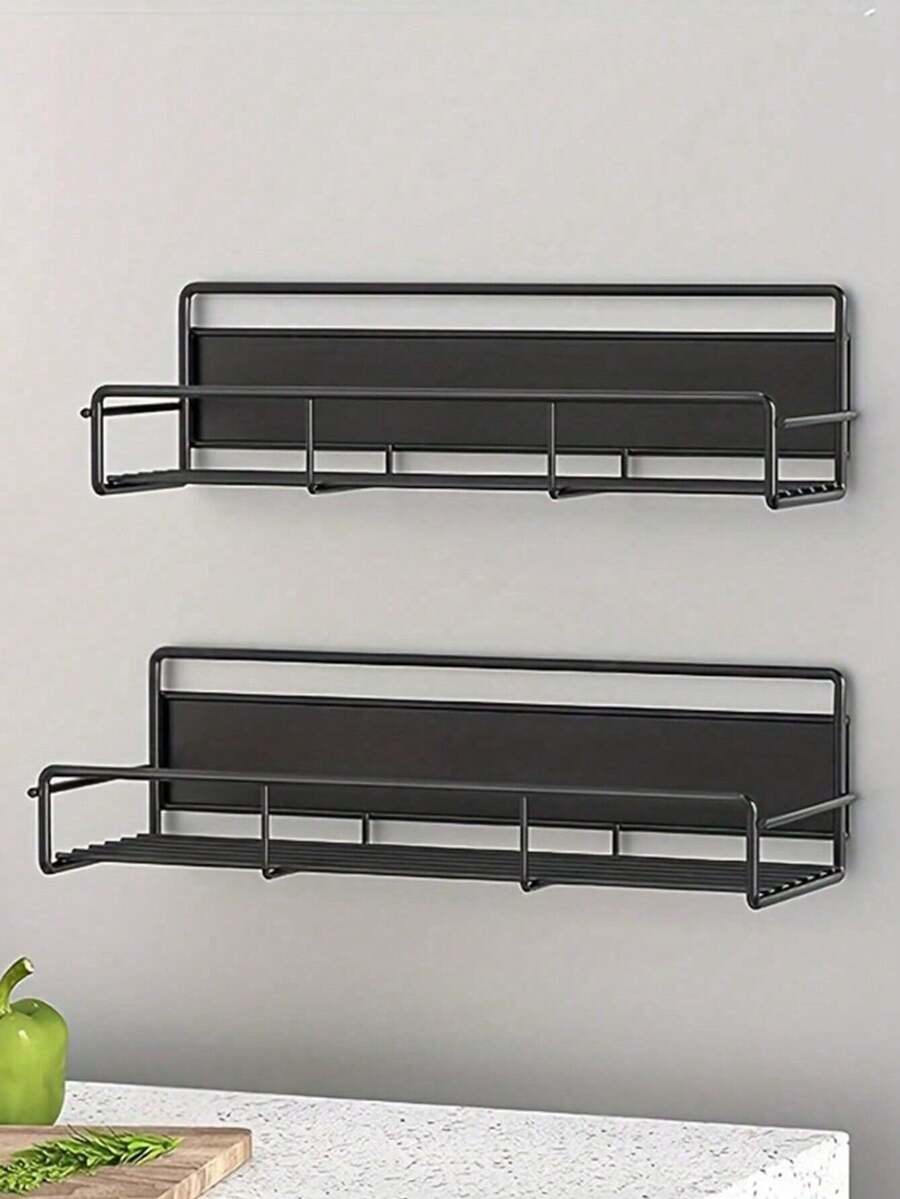 1pc Kitchen Magnetic Storage Rack Hooks, Multifunctional Organizer Rack For Fridge, Washing Machine, Home Use