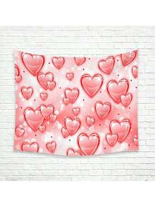 1Pc 2D Flat Vintage 90s Pink Heart Backdrop Tapestry, Durable Peach Light Beige Fabric, Easy To Hang With Hooks, For Birthday Parties, Glamour Photoshoots, Sofa Cover & Wall Decor, Picnic Blanket,Photoshoot Backdrop,Durable Fabric - Phong cách 2 - Xem 6