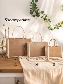 Personalized Handmade Embroidered Linen Tote Bag, Bridesmaid Invitation Bag, Letter Print Beach Tote, Bridesmaid Gift Bag, Letter Combination Tote, Wedding Gift Bag, Bachelorette Party Bag. Fashionable, Colorful, Minimalist, Cute, Unique Personalized Gifts, Wedding Favors, Bridesmaid Gifts - Multicolor - View 5