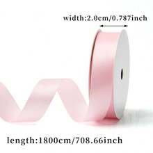 20 Yards High Density Polyester Satin Ribbon, Silky Smooth Texture, Suitable For Valentine's Day Flower Gift Wrapping, Wedding Wreath Decoration Bows, Party Atmosphere Decorative Streamers, Cake Packaging Ribbons, Birthday Party Decorative Ribbons, DIY Hair Accessories And Sewing Supplies - Pink - View 9
