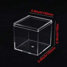Acrylic Box With Lid Acrylic Plastic Square Containers, Plastic Square Cube With Lid Storage Box 5.9x5.9x5.9 Inches For Candy Pill And Tiny Jewelry,5.9x5.9x5.9Inches - 5.9x5.9x5.9 Inches - View 3