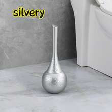 1pc Premium Gold-Tone Toilet Brush With Holder | Long Handle Bathroom/Toilet Cleaning Brush, Cute Elegant Freestanding Toilet Brush Set For Home, Bathroom, Toilet - Multicolor - View 8