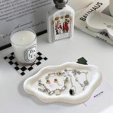 Jewelry Dish For Women, Jewelry Tray Trinket Dish, Cloud Jewelry Holder Plate, Watch Keys Tray Ring Dish Holder For Mother's Day/Christmas/Thanksgiving/Birthday Gift(Silver) - White - View 4