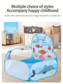 4ft/120cm Foldable Children Ball Pit Tent With Basketball Hoop, Portable Fun Toy, Suitable As Children's Birthday/Easter Gift - Multicolor - View 8