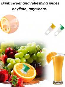 Lemon Juicer, Citrus Squeezer, Portable Manual Lemon/Lime Press With Built-In Strainer, Orange - Multicolor - View 3