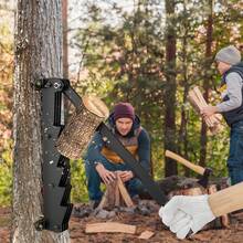 Ręczna łuparka do drewna żeliwnego, łuparka do drewna rozpałkowego montowana na ścianie, uchwyt ścienny, łuparka do drewna opałowego, ręczna łuparka do drewna, nóż do drewna z długim uchwytem, łuparka do drewna opałowego - Czarne - Zobacz 4