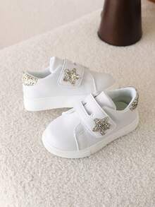 1 Pair Soft Sole Breathable Casual Sneakers For Baby/Toddler Girls, Spring/Autumn - White - View 2