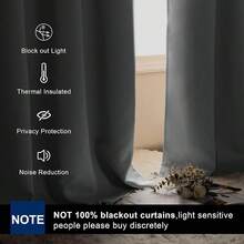 Hiasan Room Darkening Curtains 45 Inches Long, Light BlocFKing Thermal Insulated Rod Pocket & Back Tab Drapes Sewn With Tiebacks For Nursery Bedroom Dining Living Room, 42\ Wide, Greyish White, 2 PC,42inchWx45inchL(Packof2),GreyishWhite - 灰白色 - 查看 3
