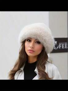 1/2件装 女士公主风仿毛皮渔夫帽，加厚蒙古宽檐优雅冬季保暖帽 女士御寒服饰 - 彩色 - 查看 7