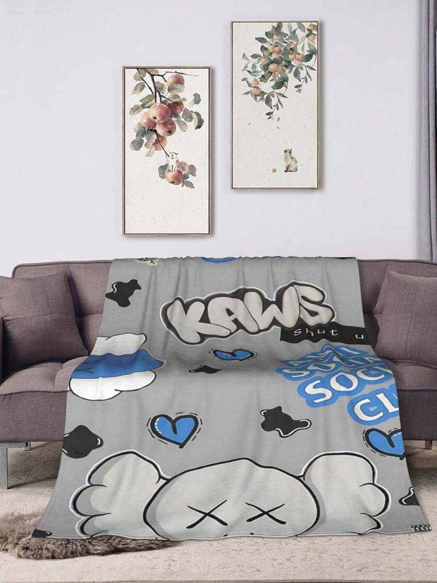 Kawss Kawaii Kaw  Blanket Flannel Blanket, Super Comfortable Winter Warm Blanket Summer Air Conditioning Blanket, Soft And Light Bed Sofa Decoration, Not Easy To Shed, Machine Washable - 黑色 - 查看 1