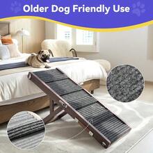 2025 Upgraded Dog Ramp For Couch Foldable Small Dog Ramp For Low Bed 4 Adjustable Height From 13'' To 21" Portable Stable Pet Steps With Non-Slip Pad Pet Ramps Use For Sofa Couch Stairs - Grey Purple - View 3