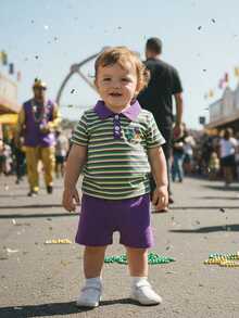 Toddler Boys Mardi Gras Shorts Set Short Sleeve Striped Shirt With Shorts Toddler Set Mardigras Summer Outfit,  Mardi Gras Baby Boy Outfit 3-24 Months , Mardi Gras Shorts For Toddler Boys  2-3 Years - 紫色 - 查看 3