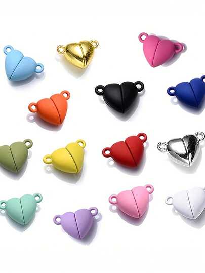 5 Pairs Magnetic Clasps For Jewelry Making Heart Shaped Multicolor Clasp Connected For Bracelet Necklace Making Jewelry Accessories