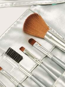 7 pièces Ensemble de pinceaux de maquillage avec étui de rangement, kit de pinceaux de maquillage professionnels pour le visage, l'ombre à paupières, la base, le mélange et la poudre, pour débutants et professionnels, pinceaux de cosmétiques portables pour le voyage