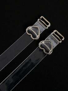 1对心形戒指细节透明肩带 - 彩色 - 查看 2