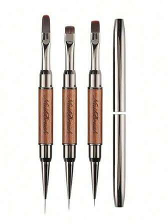 1pc Dual-Ended Nail Art Painting Pen, Precise Tip, Suitable For Nail Art, Pedicure, Nail Design, Durable Nail Tool For Salon And Home Use, Ergonomic Handle, Sturdy And Durable, Ideal For Beauty Enthusiasts, High-Quality Bristles, DIY Nail Art Lovers