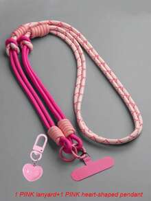 Mobile Phone Lanyard Long Crossbody Can Be Carried With Multifunctional Neck Hanging For Men And Women Outdoor Hiking, Thick Chain Case Set, Hand-Held Pendant, Love Pendant, Colorful Woven Mobile Phone Lanyard, Simple Small Star Pendant Wristband, Detachable Strap, Multifunctional Outdoor Handheld Lanyard, Equipped With Clip,