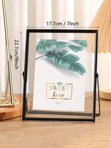 金属框架亚克力悬浮相框，现代装饰相框，可放置于门厅、客厅、卧室、书房、宿舍、桌面展示，黑色或金色可选，生日、毕业、婚礼礼物，复古装饰，房间装饰 - 柚木 - 查看 12