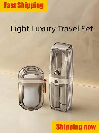 密封防漏便携式皂盒带盖，迷你收纳便携皂盒，方便旅行漱口杯皂盒，情侣洗漱杯，牙刷杯，收纳盒，牙刷牙膏盒套装，商务旅行户外露营便携装，适合家庭、学校、旅行包收纳等！